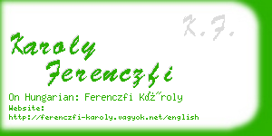 karoly ferenczfi business card
